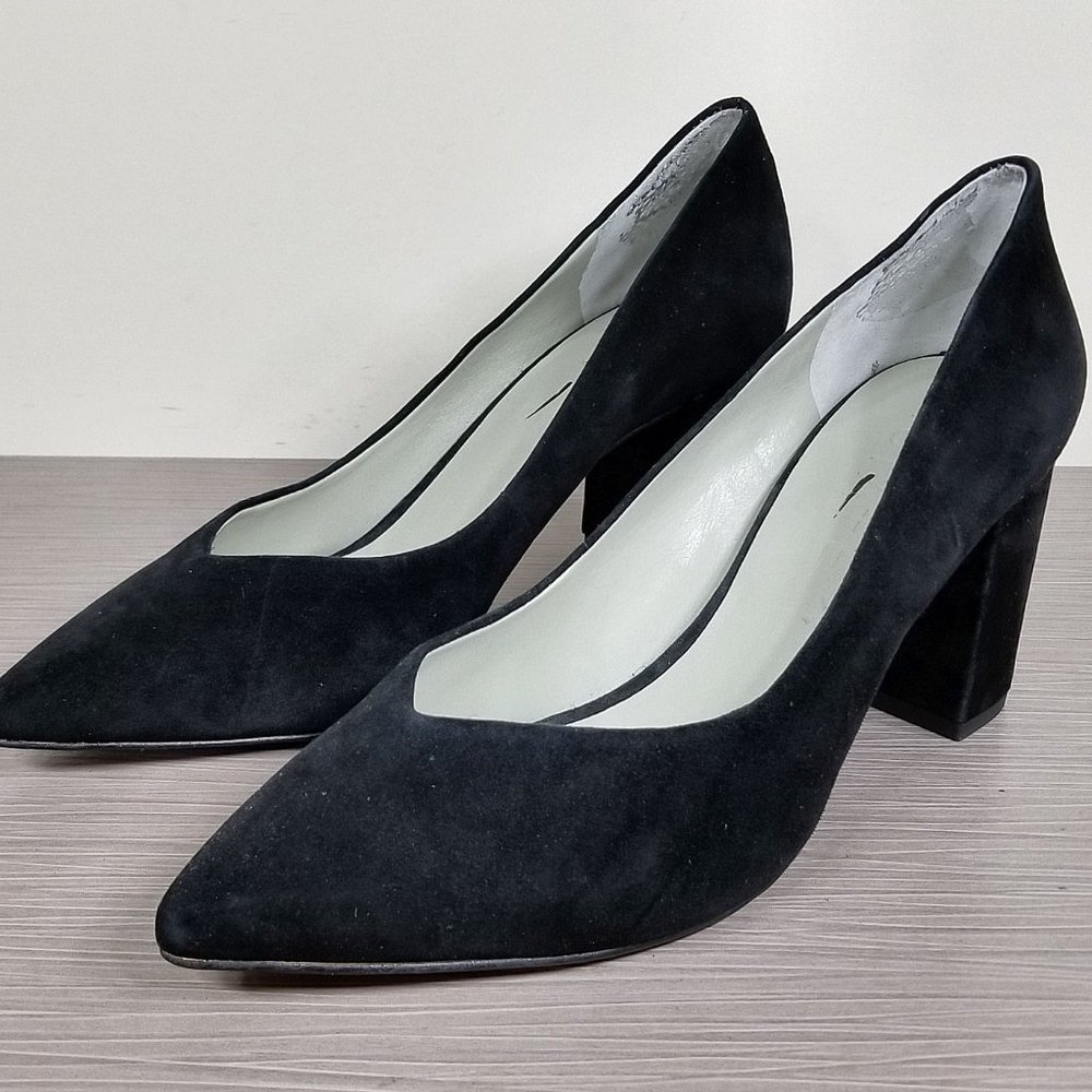 1.State Saffy Block Heel Pump, Black Suede, Womens Size 7.5 M